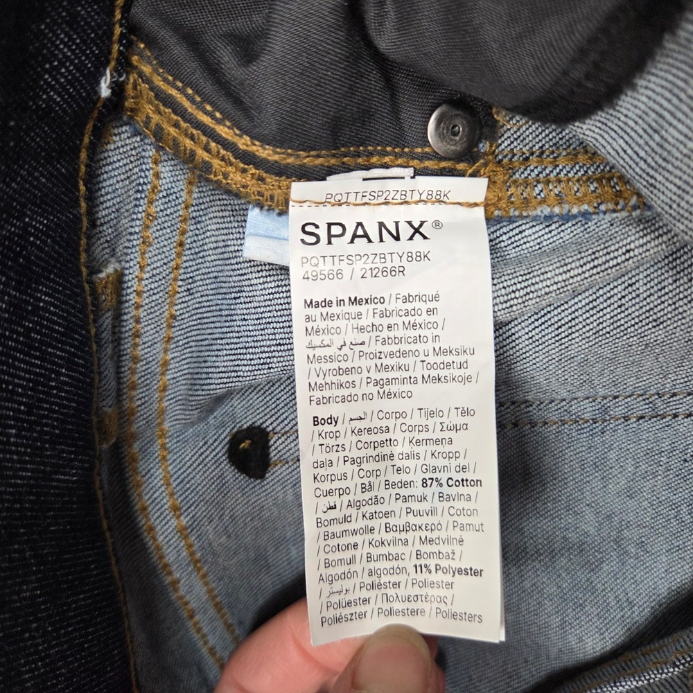 Spanx Flare Jeans Womens Medium Raw Indigo Wash High Rise Pull On EveryWear - Picture 8 of 11
